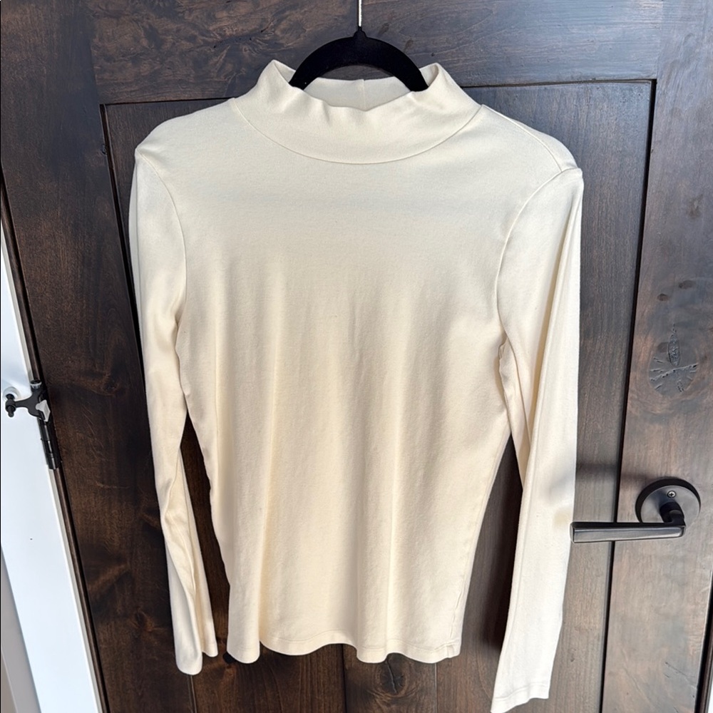 Cream Turtleneck Top